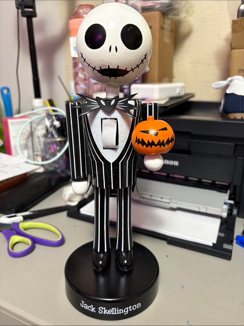 Jack Skellington Nutcracker - Black & White Pumpkin Accessory